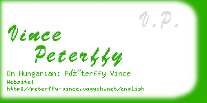 vince peterffy business card
